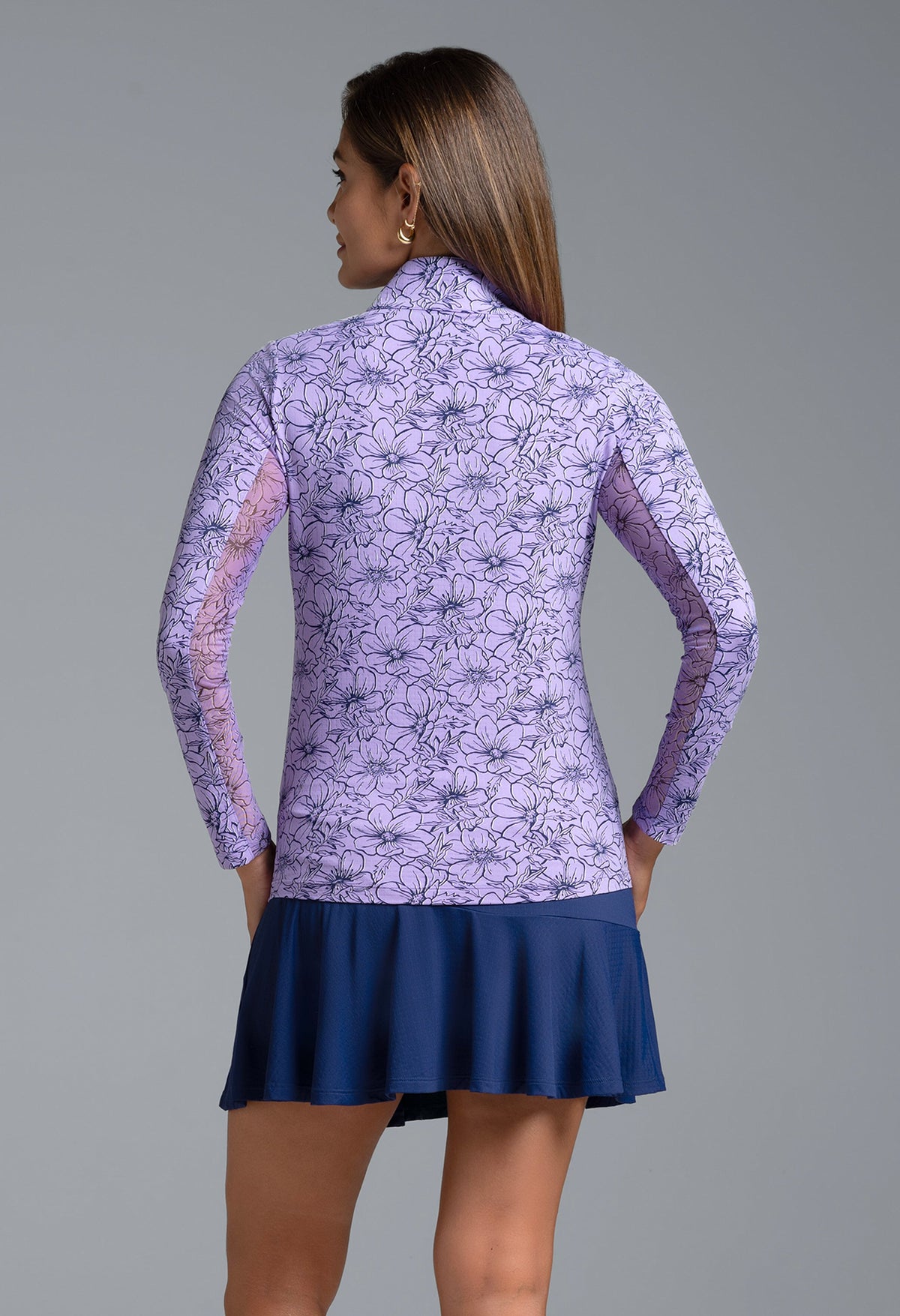 Diana Print Long Sleeve Mock Neck Top – 10930